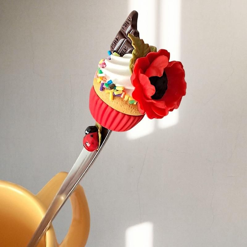 כפית תה עם עיצוב "מתוק" - Nina Handmade Studio