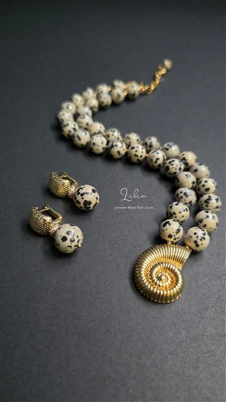 סט עם ג'ספר דלמטי - Lilia jewelry made with love