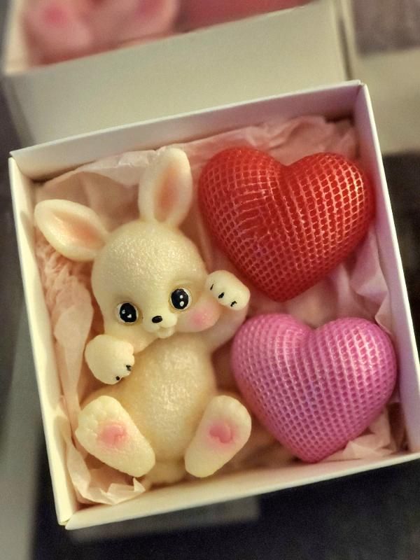 Rabbit with Hearts Set - Soap Style