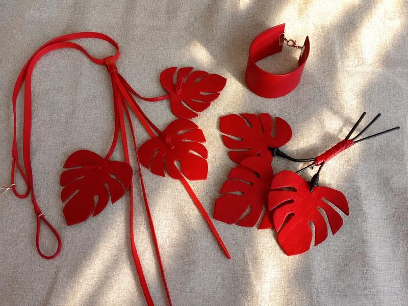 Jewelry set. - Украшения . КОЖА НАТУРАЛЬНАЯ.