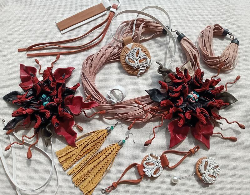 Jewelry Set - Украшения . КОЖА НАТУРАЛЬНАЯ.