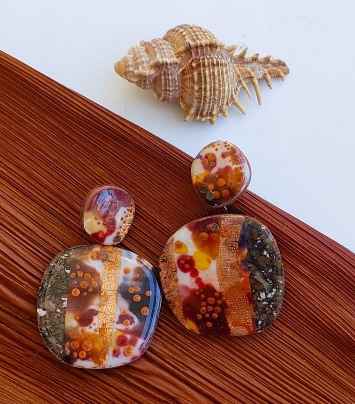 Earrings "Copper Forest" - Inari
