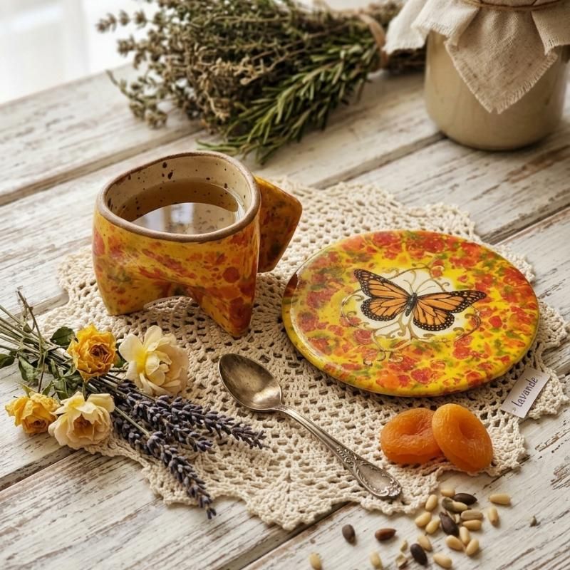 Espresso cup from the "On Three Legs" series - Аrt&Ceramica"FishKA"