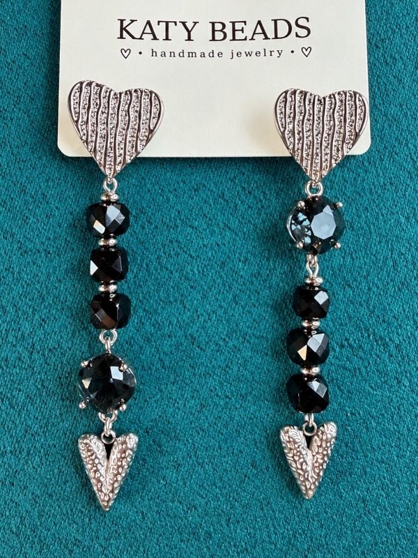 Earrings with agate🖤 - Katy Beads