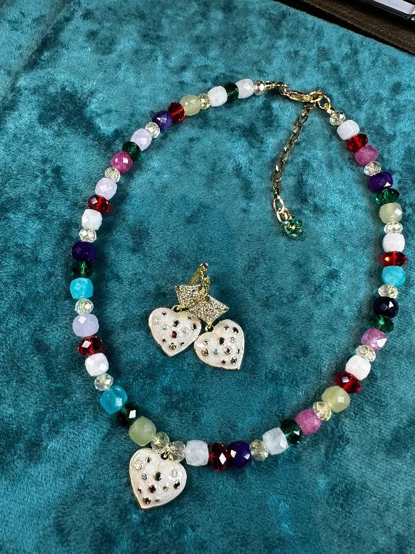 Choker and Earrings - Katy Beads