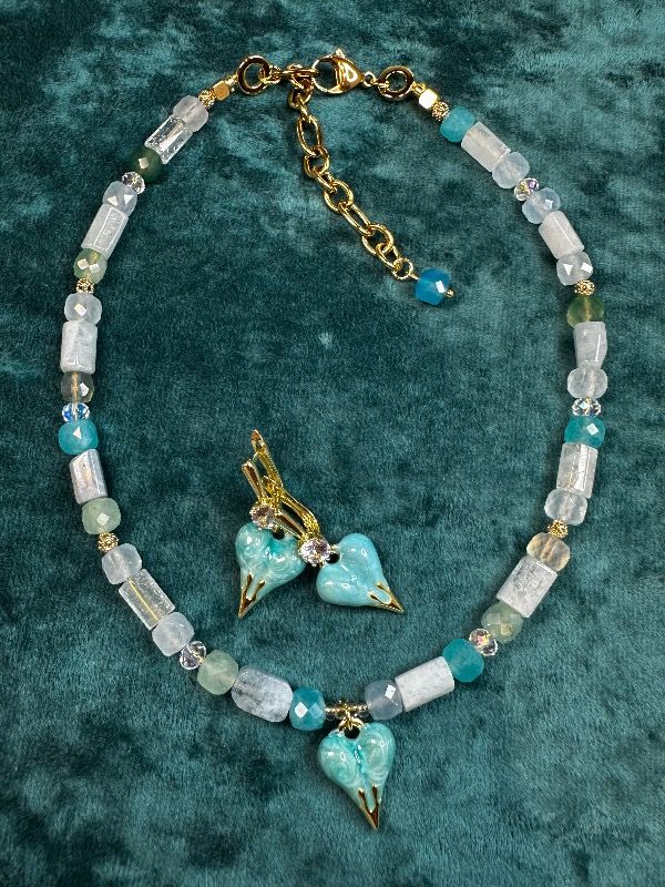 Choker and Earrings - Katy Beads