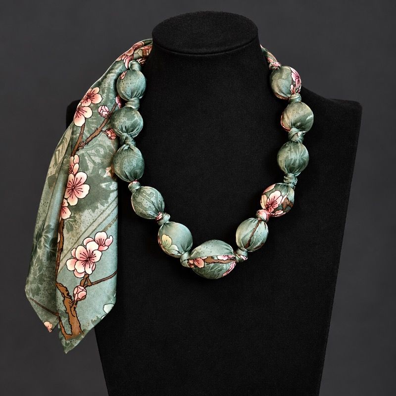 Sakura Silk Necklace - Silky Blues