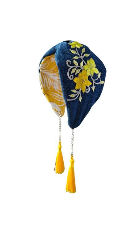 Headband with tassel pendants "yellow curls" - Keshet EE