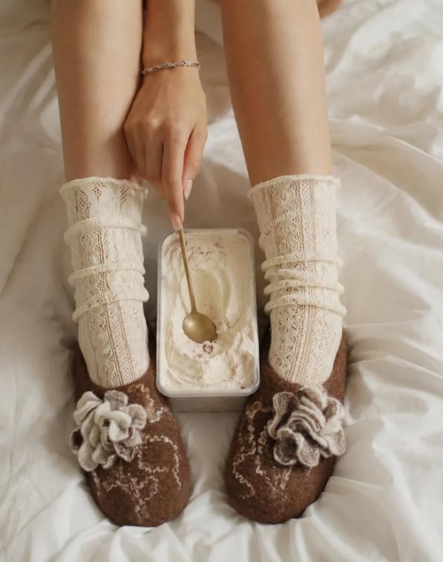 Felted Home Slippers “Cozy Chocolate” — EU 38/39 - Julia Felt Style