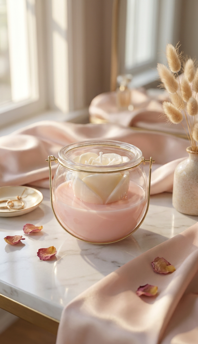 Rose in a Jar - MOL, hand made candle