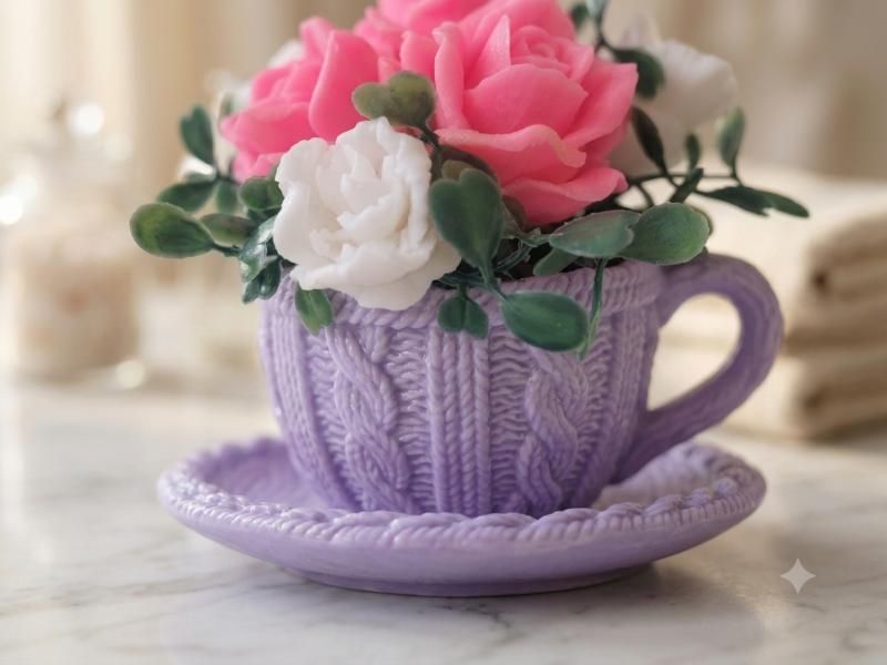 Scented Cups with a Bouquet - soap.flowers