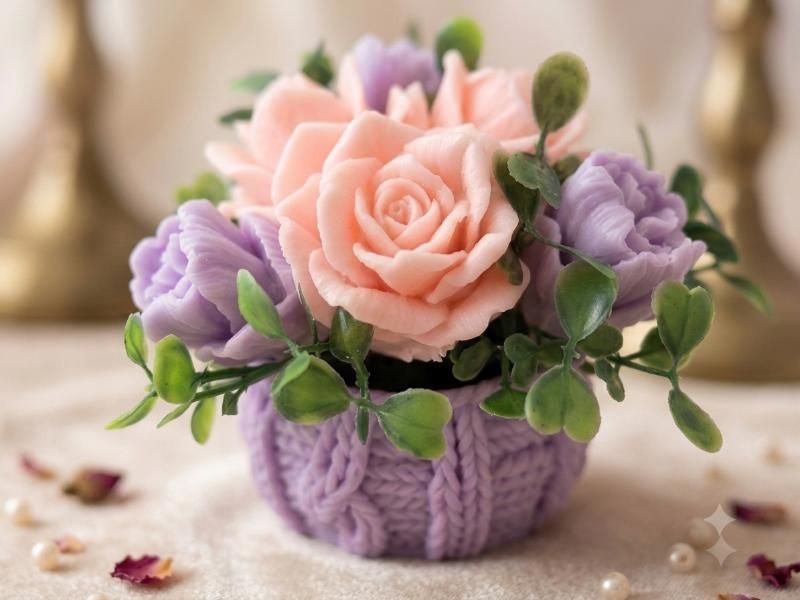 Scented Cup with Bouquet - soap.flowers