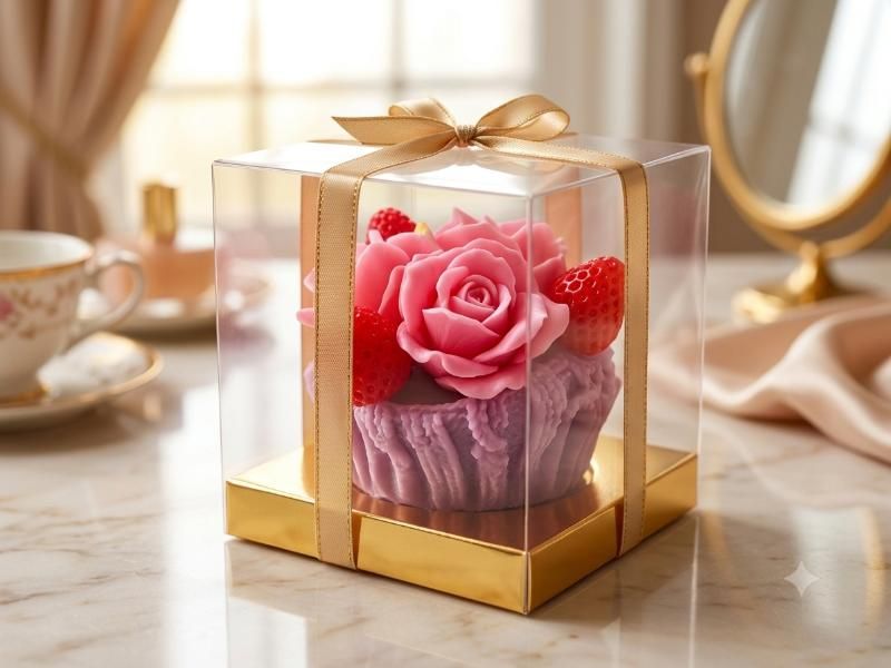 Soap Cup with Strawberries and Roses - soap.flowers