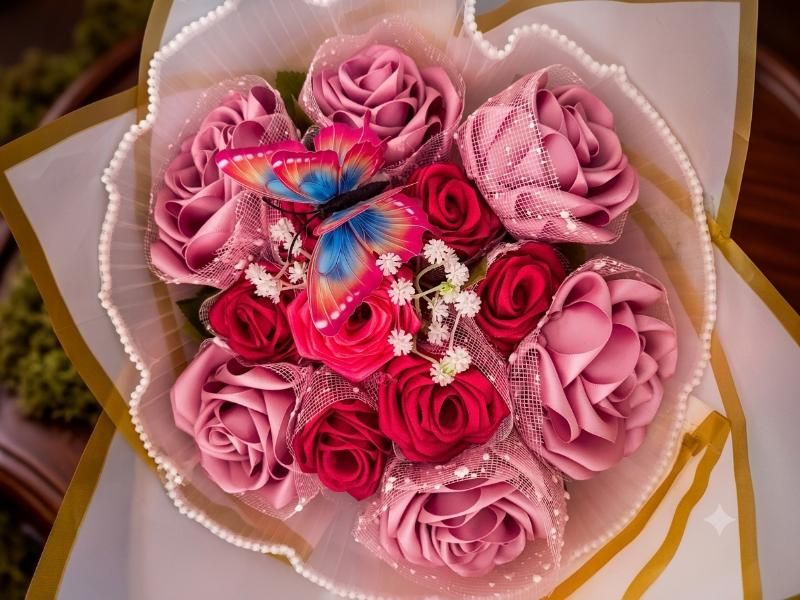 Букеты из атласных роз - soap.flowers