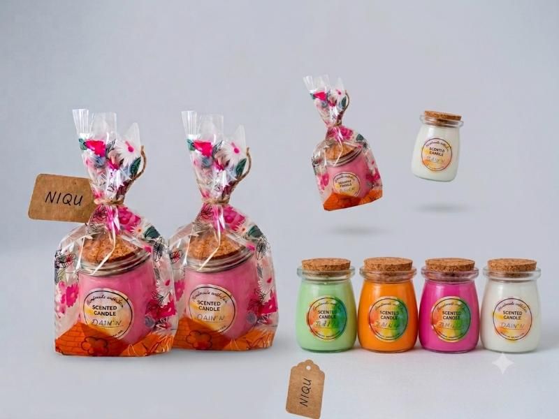 נרות בעבודת יד בצנצנות - soap.flowers
