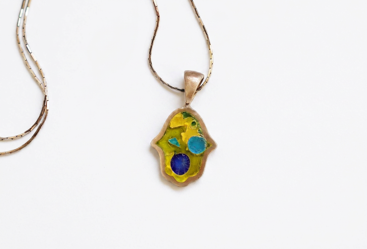 Lake Town - Handmade Silver Pendant with Cloisonné Enamel - YULKA