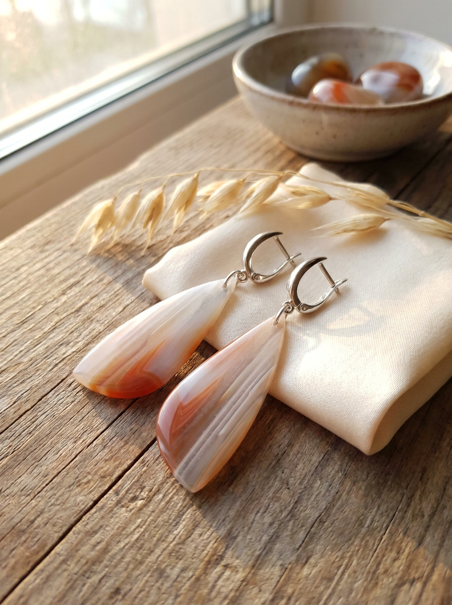 Striped Agate Earrings - HarmonyGalArt
