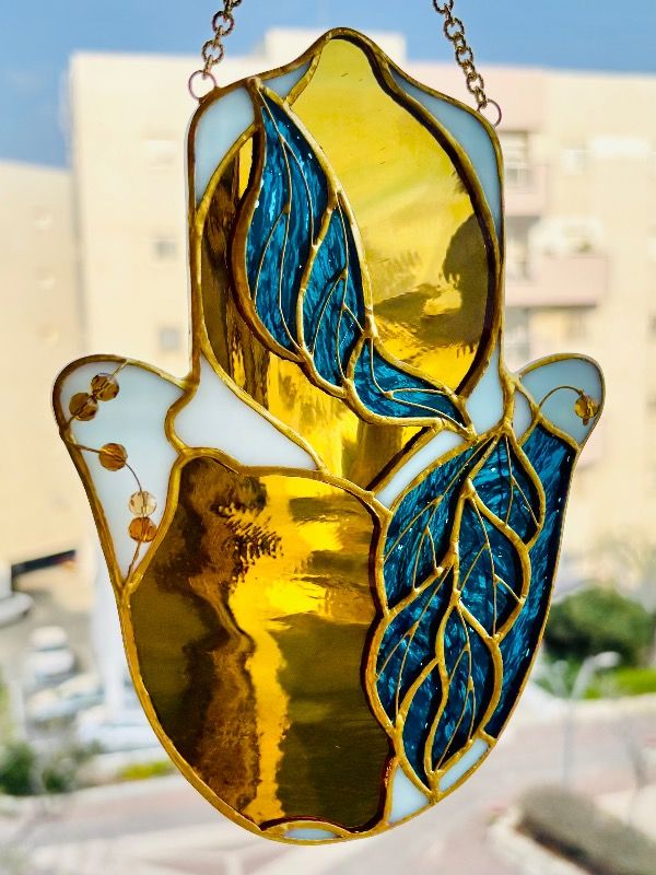 Hamsa Lemon Gold - Glass Art Golaido