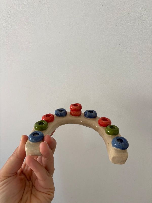 Ceramic Hanukkah menorah - Terra O