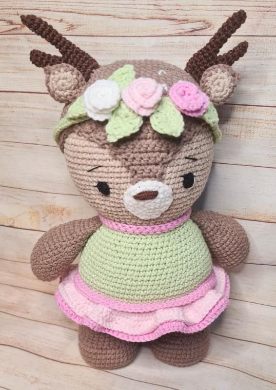 קרושה בקה האיילה בסט קיץ - Crochet Toys By Elena