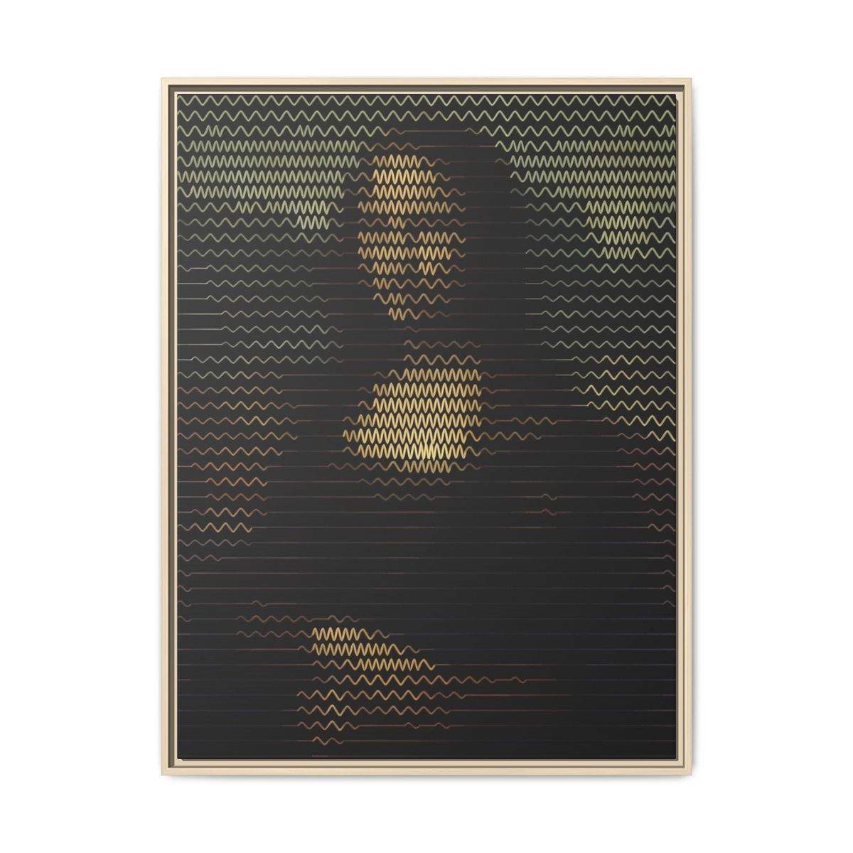 Framed Matte Canvas Art - Wavy Mosaic Mona Lisa Print - Zohe